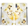 For Samsung Galaxy A10 / M10 Crystal Texture Colored Drawing Leather Phone Case(Gold Butterfly Epiph