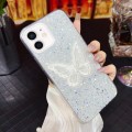 For iPhone 11 Starry Sequin Embroidered Butterfly Epoxy TPU Phone Case(Silver)