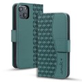 For iPhone 13 Business Diamond Buckle Leather Phone Case with Lanyard(Green)