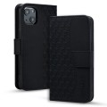 For iPhone 13 Business Diamond Buckle Leather Phone Case with Lanyard(Black)