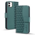 For iPhone 13 mini Business Diamond Buckle Leather Phone Case with Lanyard(Green)