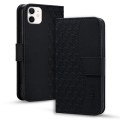 For iPhone 13 mini Business Diamond Buckle Leather Phone Case with Lanyard(Black)