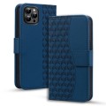 For iPhone 14 Pro Max Business Diamond Buckle Leather Phone Case with Lanyard(Royal Blue)