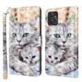 For Motorola Moto G Power 2023 3D Painted Leather Phone Case(Two Loving Cats)