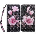For Motorola Moto G Power 2023 3D Painted Leather Phone Case(Pink Flower)