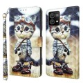 For Motorola Moto G Stylus 5G 2023 3D Painted Leather Phone Case(Naughty Cat)