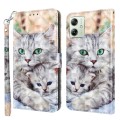 For Motorola Moto G54 3D Painted Leather Phone Case(Two Loving Cats)