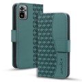 For Xiaomi Redmi Note 10 4G Business Diamond Buckle Leather Phone Case with Lanyard(Green)