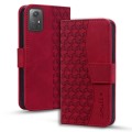 For Xiaomi Redmi Note 12S Business Diamond Buckle Leather Phone Case with Lanyard(Wine Red)
