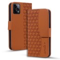 For Xiaomi Redmi Note 12 5G Global Business Diamond Buckle Leather Phone Case with Lanyard(Brown)