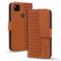 For Google Pixel 4a 4G Business Diamond Buckle Leather Phone Case with Lanyard(Brown)