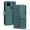 For Google Pixel 4a 5G Business Diamond Buckle Leather Phone Case with Lanyard(Green)