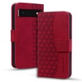 For Google Pixel 6 Business Diamond Buckle Leather Phone Case with Lanyard(Wine Red)
