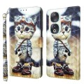 For Honor 90 3D Painted Leather Phone Case(Naughty Cat)