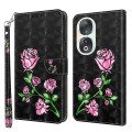 For Honor 90 3D Painted Leather Phone Case(Rose)