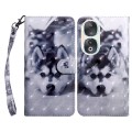 For Honor 90 3D Painted Leather Phone Case(Husky)