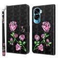 For Honor 90 Lite 3D Painted Leather Phone Case(Rose)