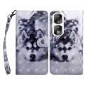 For Honor 90 Pro 3D Painted Leather Phone Case(Husky)