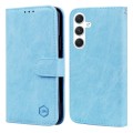 For Samsung Galaxy S24 5G Skin Feeling Oil Leather Texture PU + TPU Phone Case(Light Blue)