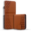 For Samsung Galaxy Z Flip3 5G Business Diamond Buckle Leather Phone Case with Lanyard(Brown)