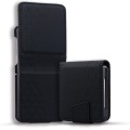 For Samsung Galaxy Z Flip5 Business Diamond Buckle Leather Phone Case with Lanyard(Black)