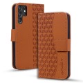 For Samsung Galaxy S23 Ultra 5G Diamond Buckle Leather Phone Case with Lanyard(Brown)