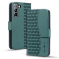 For Samsung Galaxy S22 5G Diamond Buckle Leather Phone Case with Lanyard(Green)