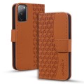 For Samsung Galaxy S20 Diamond Buckle Leather Phone Case with Lanyard(Brown)