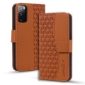 For Samsung Galaxy S20 FE 5G Diamond Buckle Leather Phone Case with Lanyard(Brown)