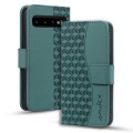 For Samsung Galaxy S10 Diamond Buckle Leather Phone Case with Lanyard(Green)