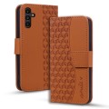 For Samsung Galaxy A13 Diamond Buckle Leather Phone Case with Lanyard(Brown)