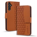 For Samsung Galaxy A14 Diamond Buckle Leather Phone Case with Lanyard(Brown)