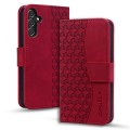 For Samsung Galaxy A14 Diamond Buckle Leather Phone Case with Lanyard(Wine Red)