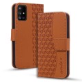 For Samsung Galaxy A51 4G Diamond Buckle Leather Phone Case with Lanyard(Brown)