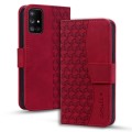 For Samsung Galaxy A51 4G Diamond Buckle Leather Phone Case with Lanyard(Wine Red)