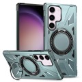 For Samsung Galaxy S23+ 5G MagSafe Magnetic Shockproof Phone Case with Ring Holder(Green)