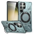 For Samsung Galaxy S23 Ultra 5G MagSafe Magnetic Shockproof Phone Case with Ring Holder(Green)