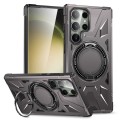 For Samsung Galaxy S23 Ultra 5G MagSafe Magnetic Shockproof Phone Case with Ring Holder(Dark Grey)