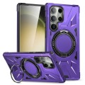 For Samsung Galaxy S23 Ultra 5G MagSafe Magnetic Shockproof Phone Case with Ring Holder(Purple)