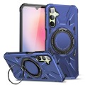 For Samsung Galaxy A14 4G/5G MagSafe Magnetic Shockproof Phone Case with Ring Holder(Navy Blue)