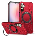 For Samsung Galaxy A14 4G/5G MagSafe Magnetic Shockproof Phone Case with Ring Holder(Red)