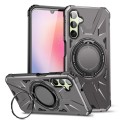 For Samsung Galaxy A24 5G MagSafe Magnetic Shockproof Phone Case with Ring Holder(Dark Grey)