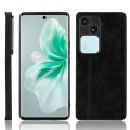 For vivo S18 5G / V23 5G Cow Pattern Sewing Back Cover Phone Case(Black)