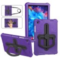 For Samsung Galaxy Tab A9+ Shield 360 Rotation Handle EVA Shockproof PC Tablet Case(Purple Black)