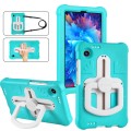 For Samsung Galaxy Tab A9 Shield 360 Rotation Handle EVA Shockproof PC Tablet Case(Mint Green Beige)