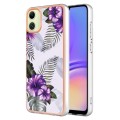 For Samsung Galaxy A05 Electroplating IMD TPU Phone Case(Purple Flower)