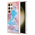 For Samsung Galaxy S24 Ultra 5G Electroplating IMD TPU Phone Case(Blue Marble)