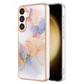 For Samsung Galaxy S24+ 5G Electroplating IMD TPU Phone Case(White Marble)