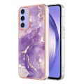 For Samsung Galaxy A15 5G Electroplating Marble Dual-side IMD Phone Case(Purple 002)