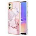 For Samsung Galaxy A05 Electroplating Marble Dual-side IMD Phone Case(Rose Gold 005)